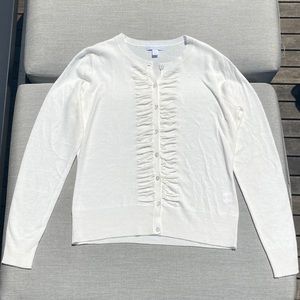 White Ruffle Sweater- New York & Company